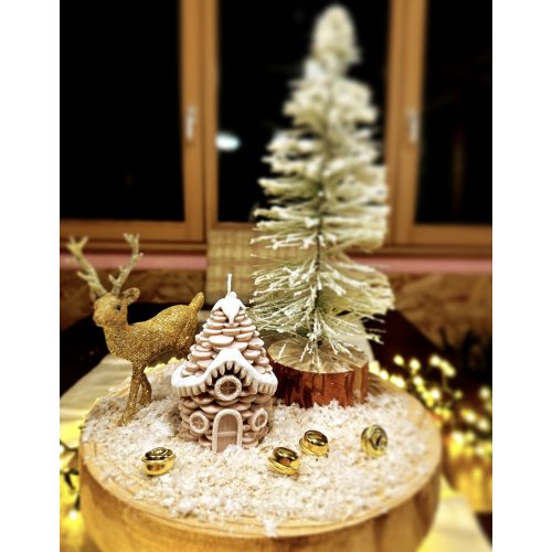 Toboz házikó kerek ablakokkal illatgyertya